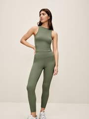 Olive Green Supersoft Active Tank - Image 3 of 7