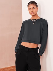 Slate Grey Soft Touch Raglan Sleeve Sweatshirt - Image 1 of 6