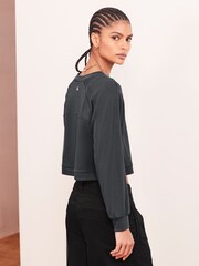 Slate Grey Soft Touch Raglan Sleeve Sweatshirt - Image 3 of 6