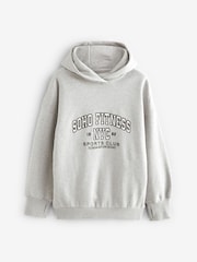 Grey Marl New York City Graphic Oversized Relaxed Fit Active Longline Overhead Hoodie - Image 5 of 6