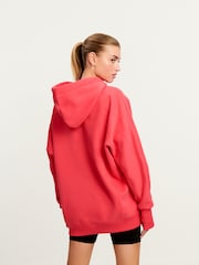 Fluro Pink Active Longline Overhead Hoodie - Image 3 of 6