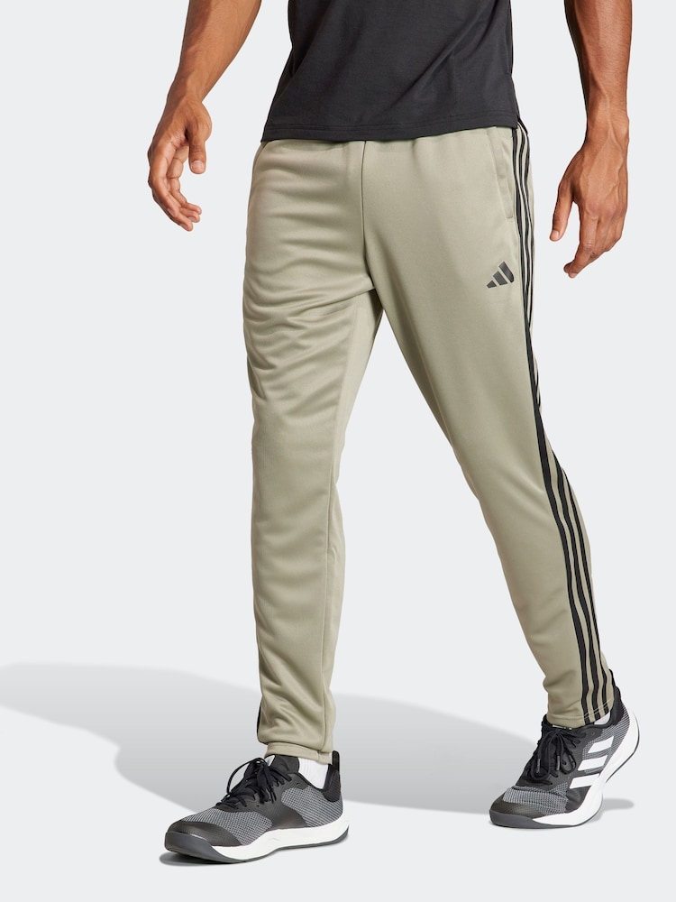 adidas Green 100% Cotton Train Essentials 3-Stripes Training Joggers - Image 1 of 7