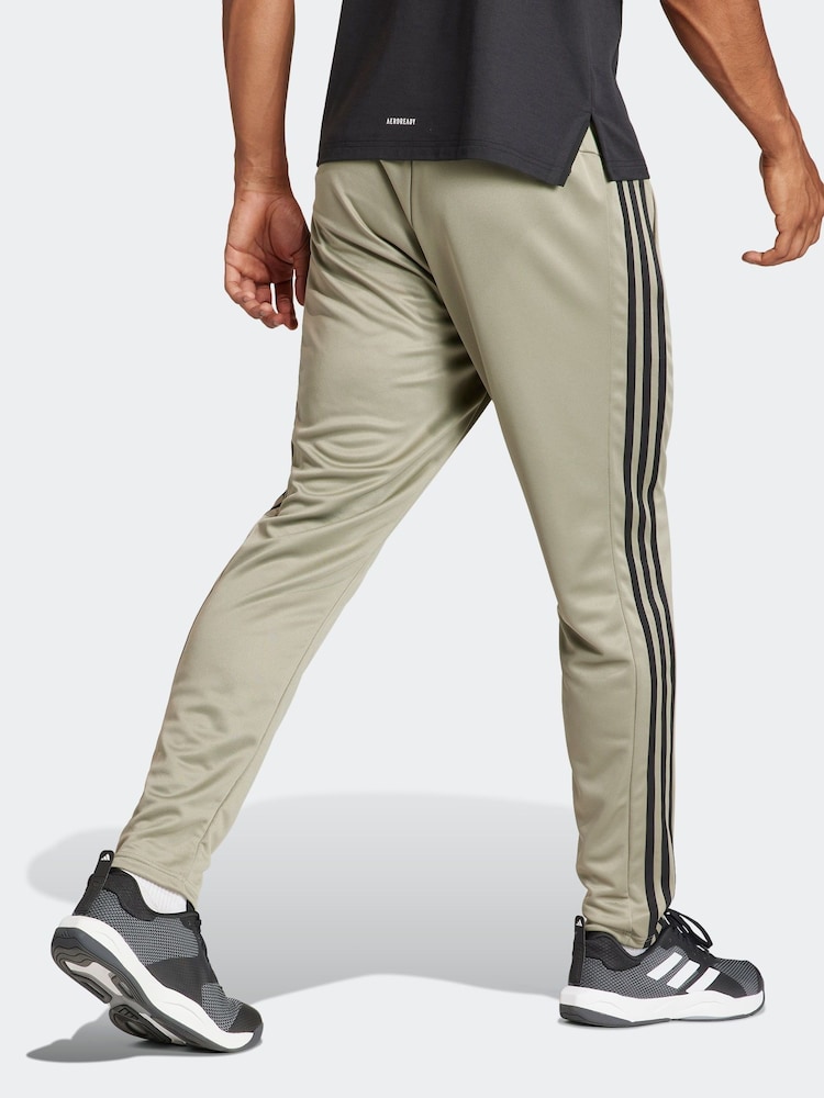 adidas Green 100% Cotton Train Essentials 3-Stripes Training Joggers - Image 3 of 7