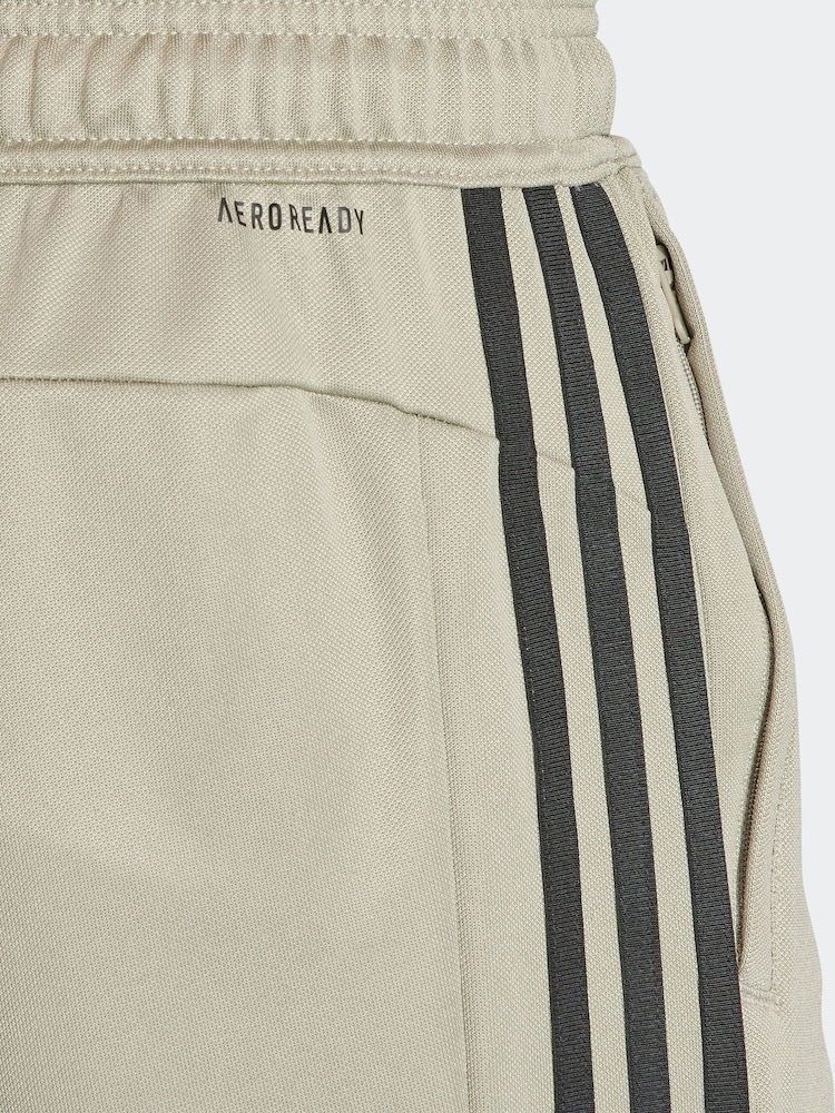 adidas Green 100% Cotton Train Essentials 3-Stripes Training Joggers - Image 7 of 7