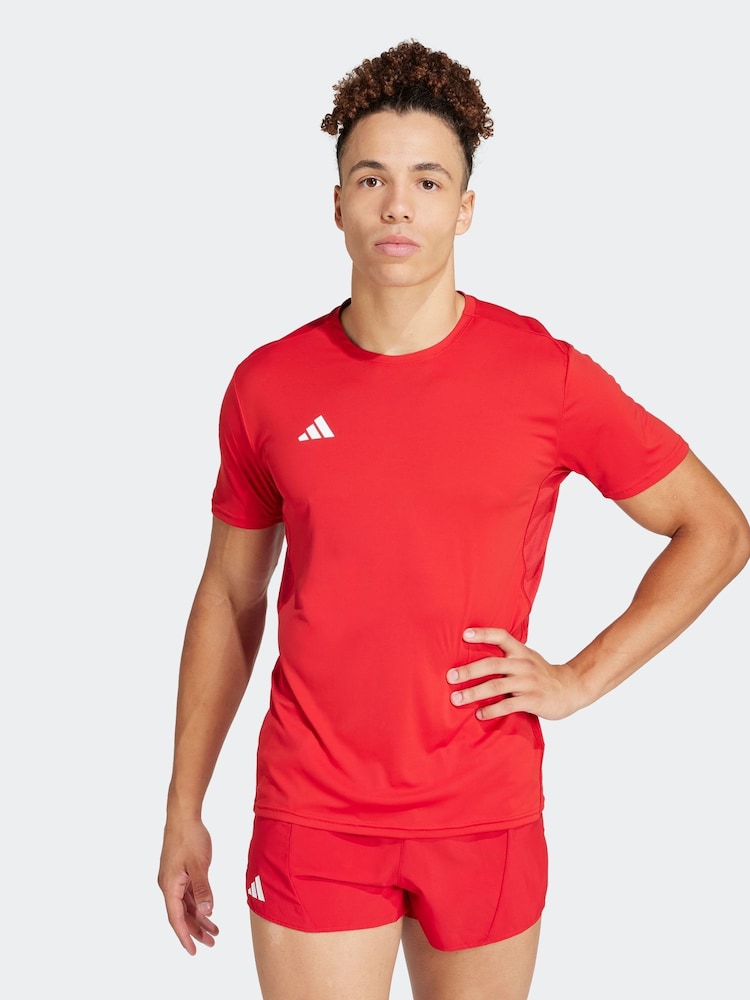 adidas Red Adizero Essentials Running T-Shirt - Image 1 of 6