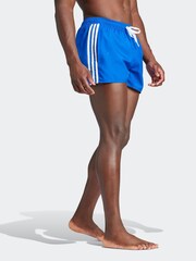 adidas Blue 3-Stripes CLX Very Short Length Swim Shorts - Image 3 of 6