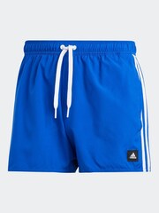 adidas Blue 3-Stripes CLX Very Short Length Swim Shorts - Image 6 of 6