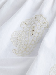 White Embroidered Jersey Midi Dress - Image 7 of 7