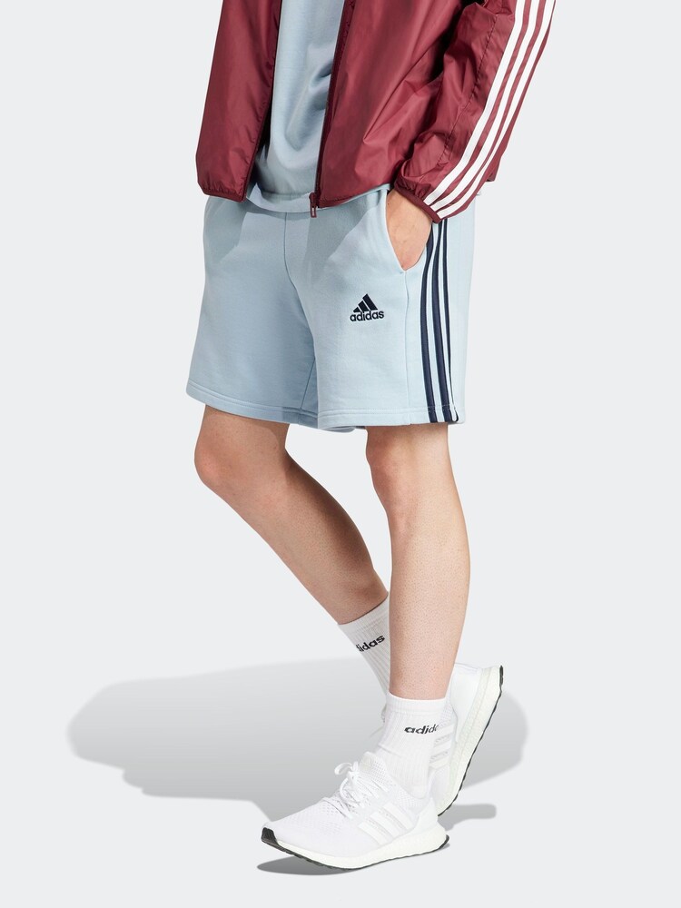 adidas Blue Sportswear Essentials French Terry 3-Stripes Shorts - Image 1 of 6