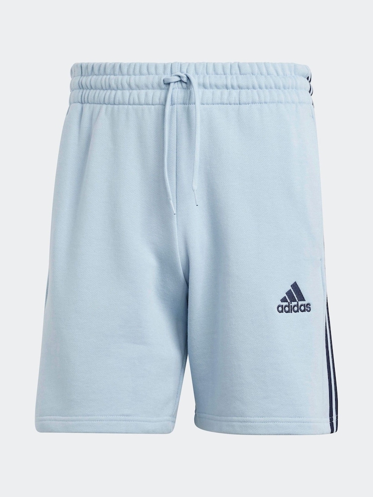 adidas Blue Sportswear Essentials French Terry 3-Stripes Shorts - Image 6 of 6