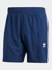 adidas Blue Originals Adicolor 3 Stripes Swim Shorts - Image 6 of 6