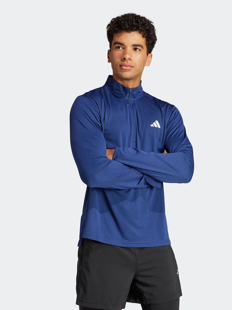 adidas Blue Train Essentials Training Long Sleeve Sweatshirt - Image 1 of 7