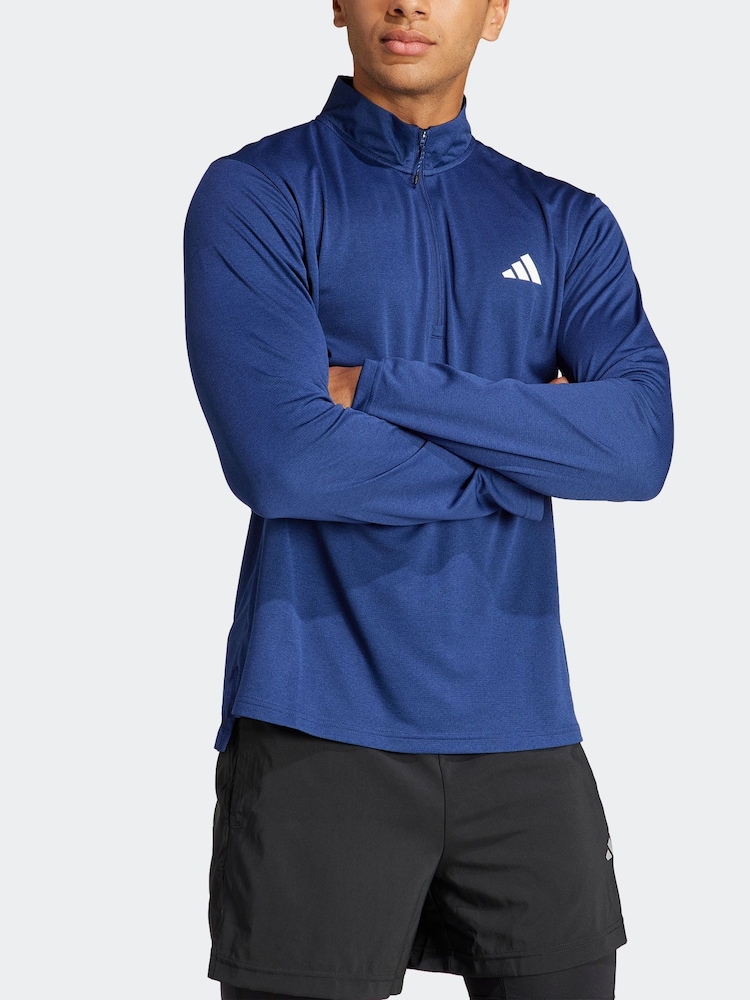 adidas Blue Train Essentials Training Long Sleeve Sweatshirt - Image 3 of 7
