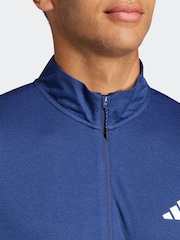 adidas Blue Train Essentials Training Long Sleeve Sweatshirt - Image 6 of 7