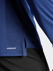 adidas Blue Train Essentials Training Long Sleeve Sweatshirt - Image 7 of 7