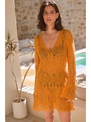 Orange Crochet Cover-Up - Image 2 of 6