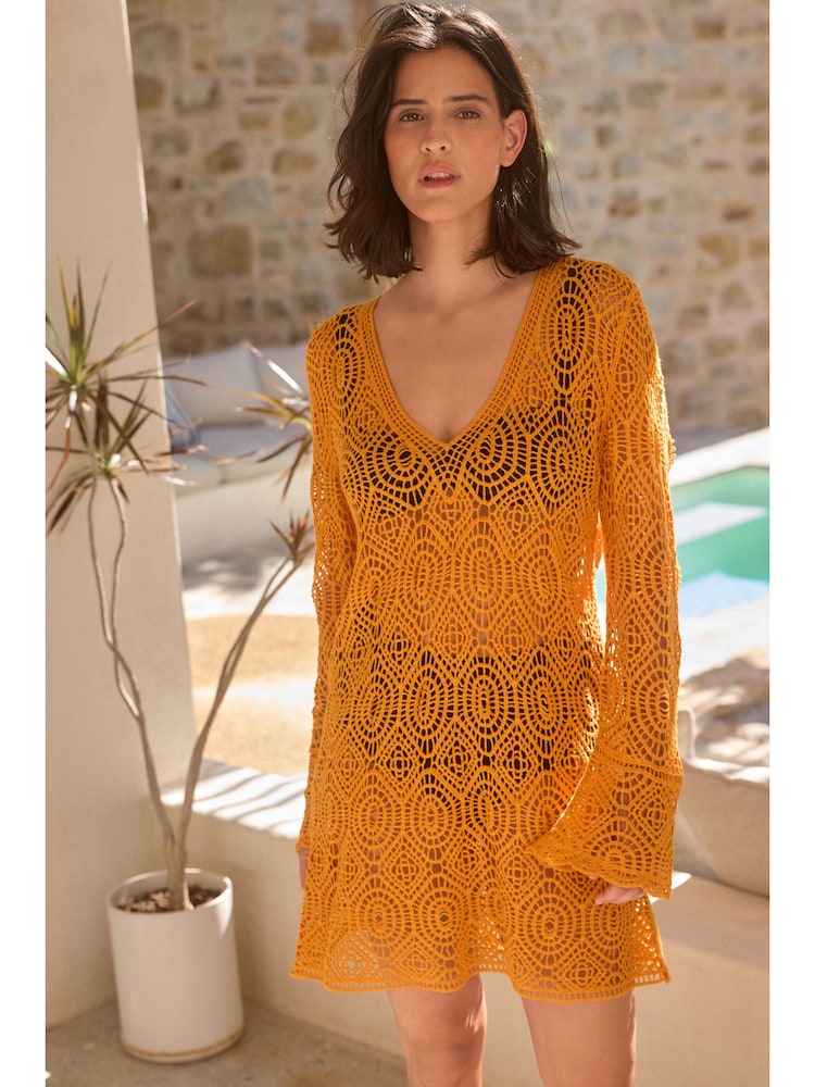 Orange Crochet Cover-Up - Image 2 of 6