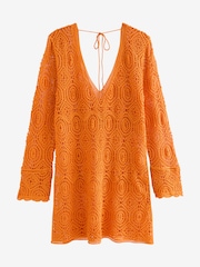 Orange Crochet Cover-Up - Image 5 of 6