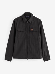 Fred Perry Zip Through Lightweight Black Overshirt - Image 5 of 7