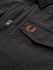 Fred Perry Zip Through Lightweight Black Overshirt - Image 7 of 7