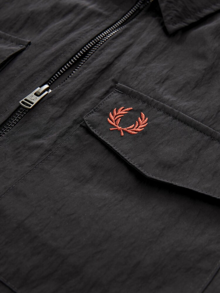 Fred Perry Zip Through Lightweight Black Overshirt - Image 7 of 7