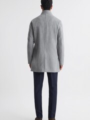 Reiss Grey Dam Wool Removable Insert Longline Coat - Image 5 of 5