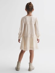 Reiss Ivory Tavi 9-14 yrs Long Sleeve Lace Dress - Image 5 of 6
