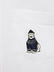 Reiss White Matis Senior Slim Fit Button Down Collar Motif Shirt - Image 6 of 6