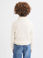 Reiss Ecru Hubert 3-9 yrs Wool Motif Half-Zip Funnel Neck Jumper - Image 5 of 6