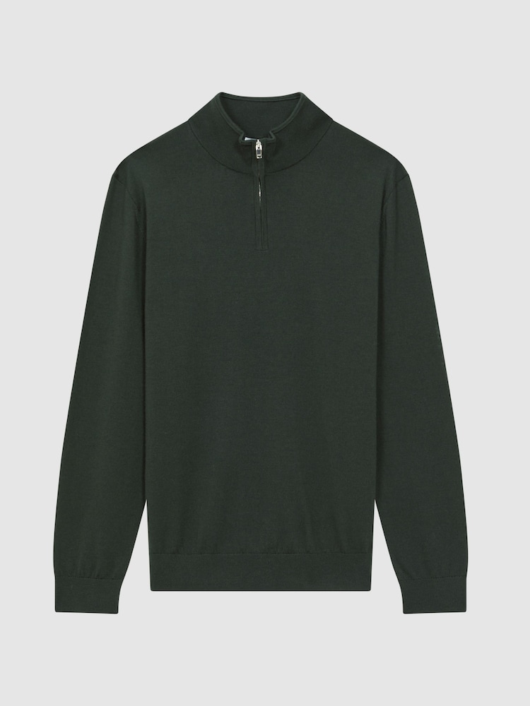 Reiss Forest Blackhall Merino Wool Half-Zip Jumper - Image 2 of 5