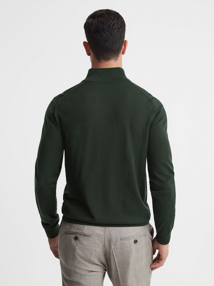Reiss Forest Blackhall Merino Wool Half-Zip Jumper - Image 5 of 5