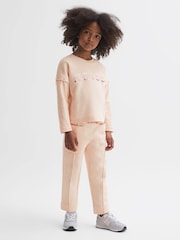 Reiss Pink Etta 9-14 yrs Sequin Motif Jumper - Image 1 of 6
