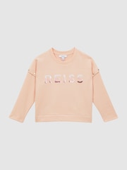 Reiss Pink Etta 9-14 yrs Sequin Motif Jumper - Image 2 of 6