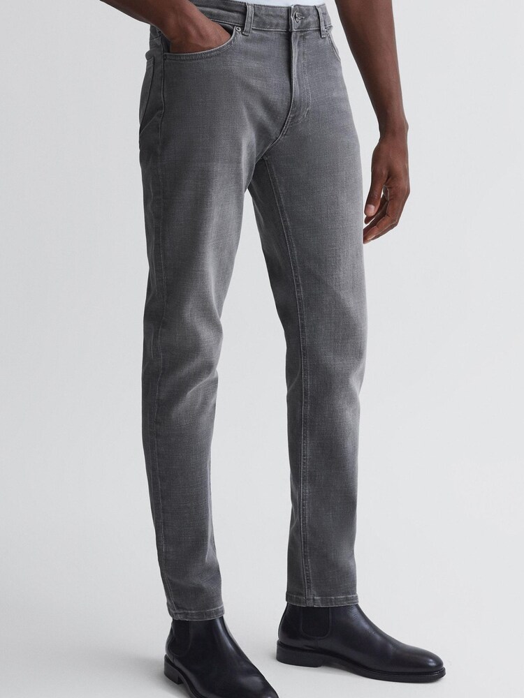 Reiss Grey Medesto Slim Fit Washed Jeans - Image 1 of 4