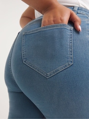 Simply Be Blue Lexi High Waisted Super Stretch Slim Leg Jeans - Image 3 of 3