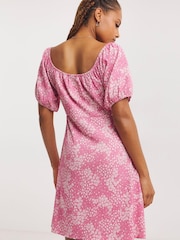 Simply Be Pink Ruched Front Waffle Tea Dress - Image 2 of 4
