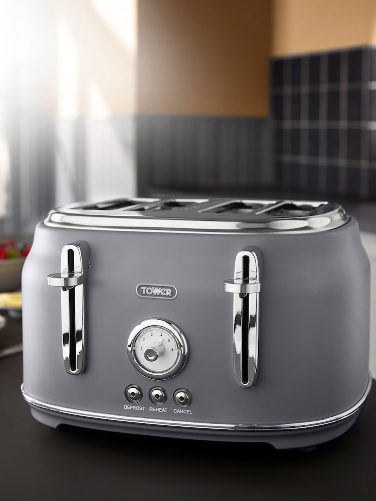 Tower Grey Renaissance 4 Slice Toaster - Image 1 of 8