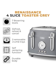 Tower Grey Renaissance 4 Slice Toaster - Image 2 of 8