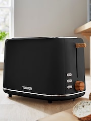 Tower Black Scandi 2 Slice Toaster 800W - Image 1 of 8