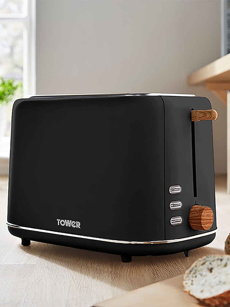 Tower Black Scandi 2 Slice Toaster 800W - Image 1 of 8