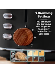 Tower Black Scandi 2 Slice Toaster 800W - Image 3 of 8