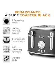 Tower Black Renaissance 4 Slice Toaster - Image 2 of 8
