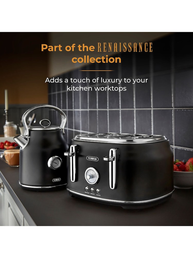 Tower Black Renaissance 4 Slice Toaster - Image 7 of 7