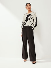 Monochrome Printed Round Neck Jumper - Image 3 of 5