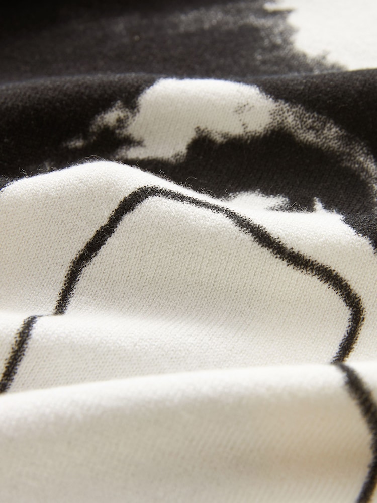 Monochrome Printed Round Neck Jumper - Image 5 of 5