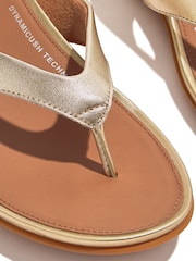 FitFlop Natural Gracie Leather Flip Flops - Image 3 of 4