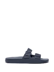 FitFlop iQushion Mens Two-Bar Buckle Slides - Image 1 of 4