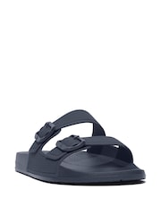 FitFlop iQushion Mens Two-Bar Buckle Slides - Image 2 of 4