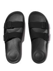 Svart - FitFlop iQushion Herra tveggja stanga sylgja Svart rennibrautir - Image 3 of 4