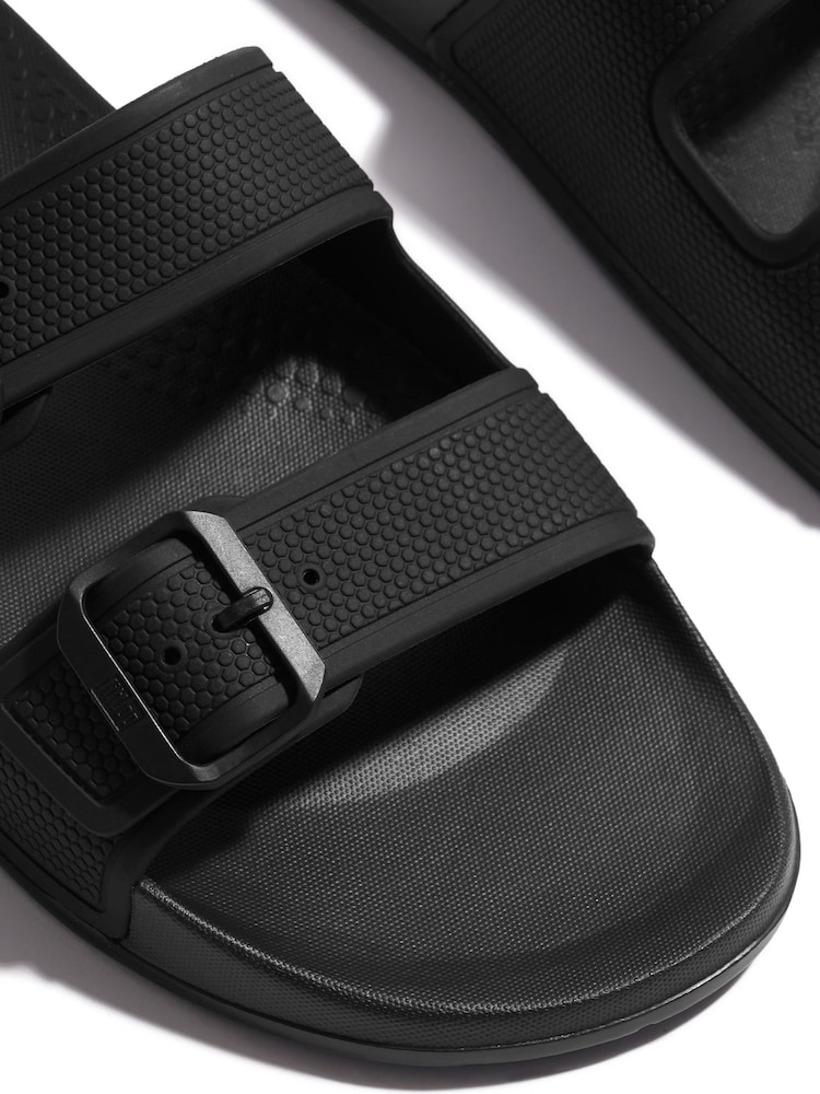 Svart - FitFlop iQushion Herra tveggja stanga sylgja Svart rennibrautir - Image 4 of 4